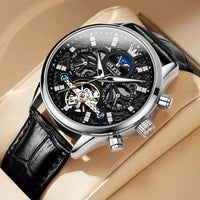 Elite Automatic Mechanical Watch with Leather Strap - Retail Flare