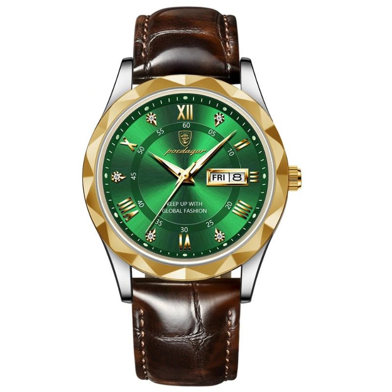 Timeless Luxury Leather Quartz Wristwatch