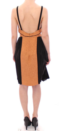 FILOS Silk Bronze & Black Sleeveless Sheath Dress