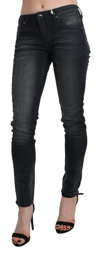 Acht Elegant Low Waist Skinny Black Jeans