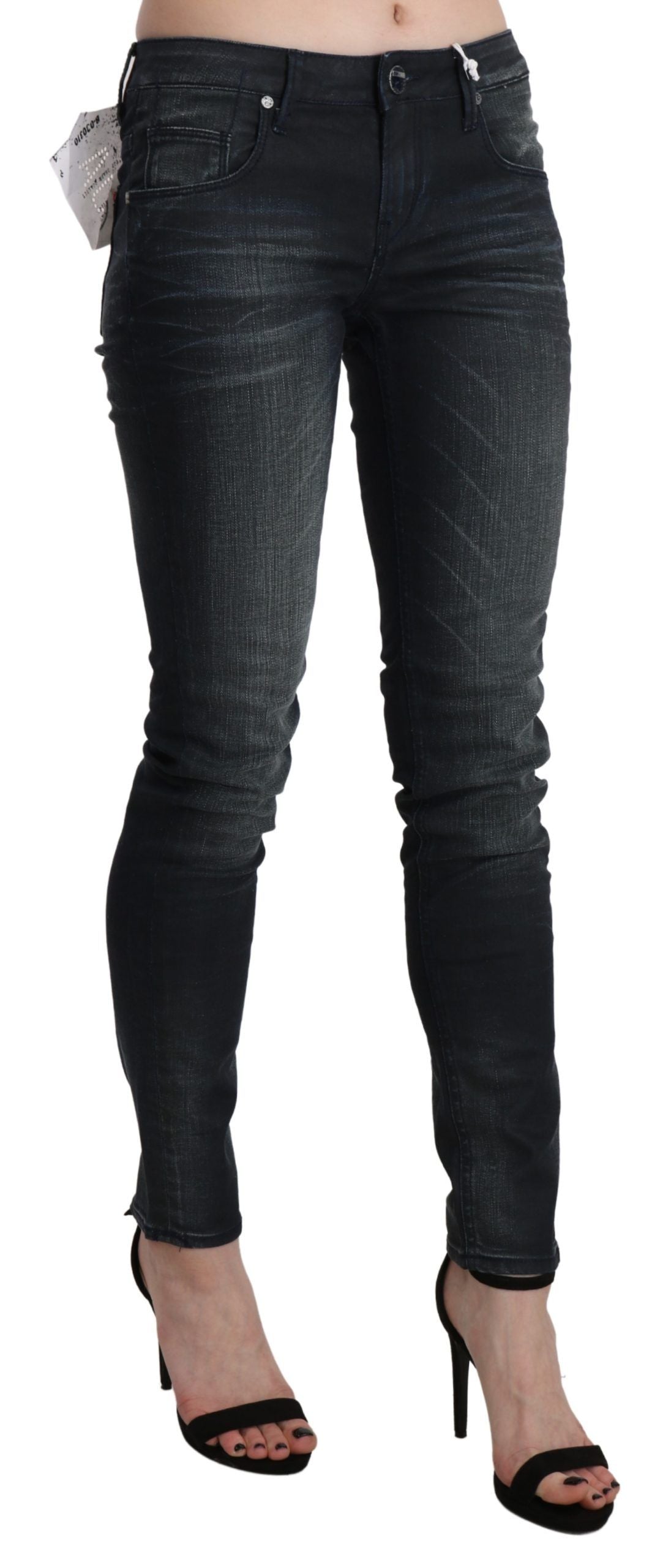 Acht Chic Blue Washed Skinny Denim Jeans