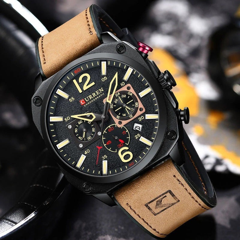 Heritage Business Leather Quartz Wristwatch