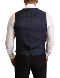 Dolce & Gabbana Elegant Dark Blue Wool Blend Martini Suit