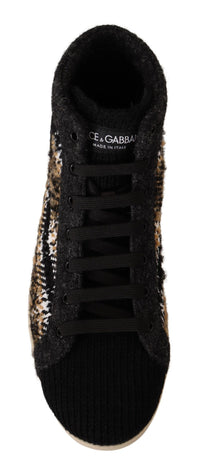 Dolce & Gabbana Beige High Top Fashion Sneakers