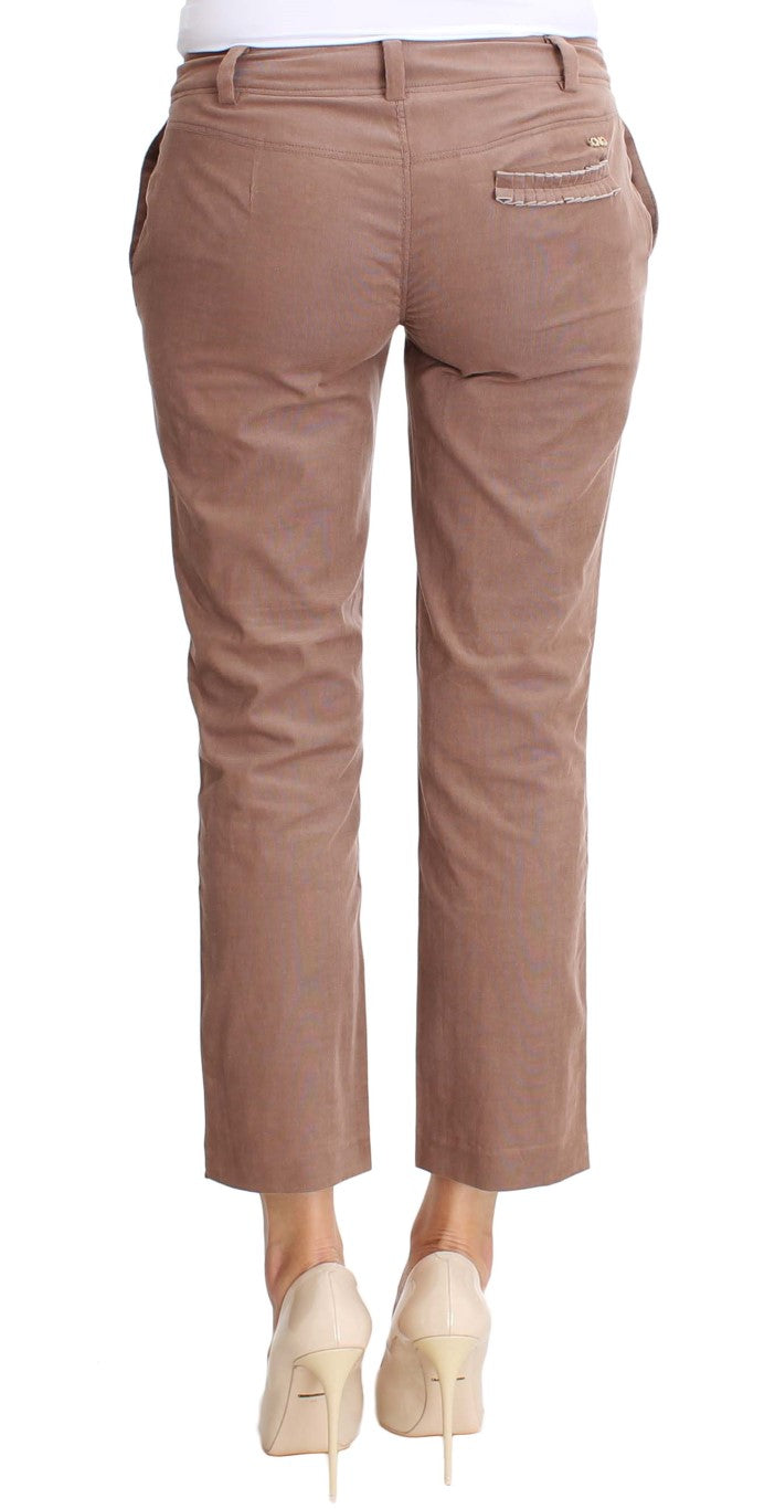 Costume National Chic Brown Cropped Corduroy Pants