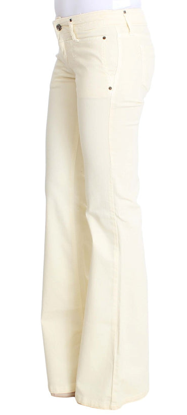 Costume National Chic Off-White Flared Designer Jeans