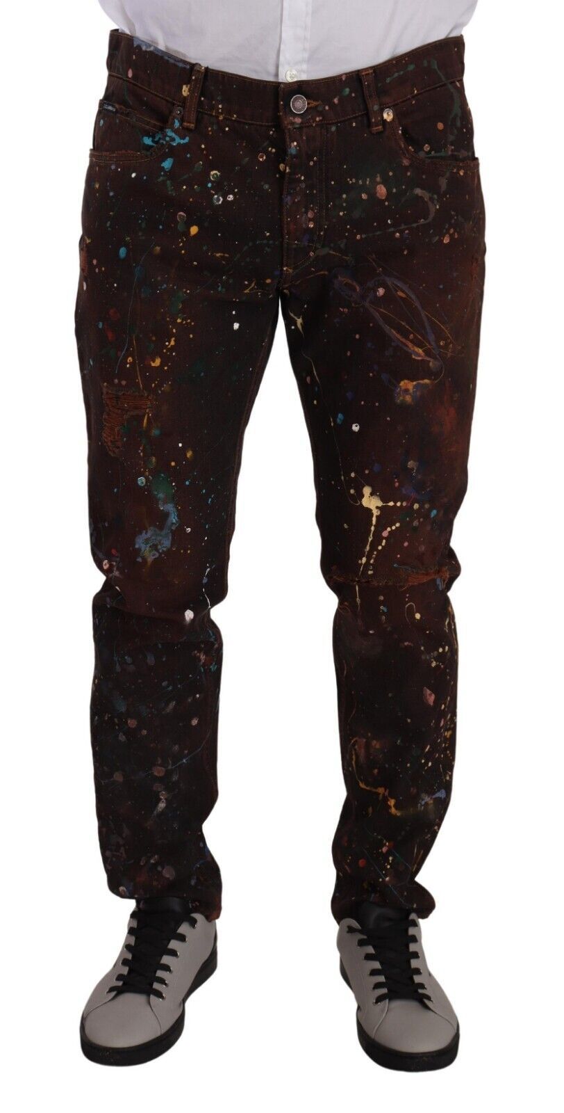 Dolce & Gabbana Elegant Multicolored Painted Denim Jeans