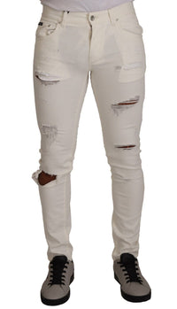 Dolce & Gabbana Elegant White Skinny Denim Jeans