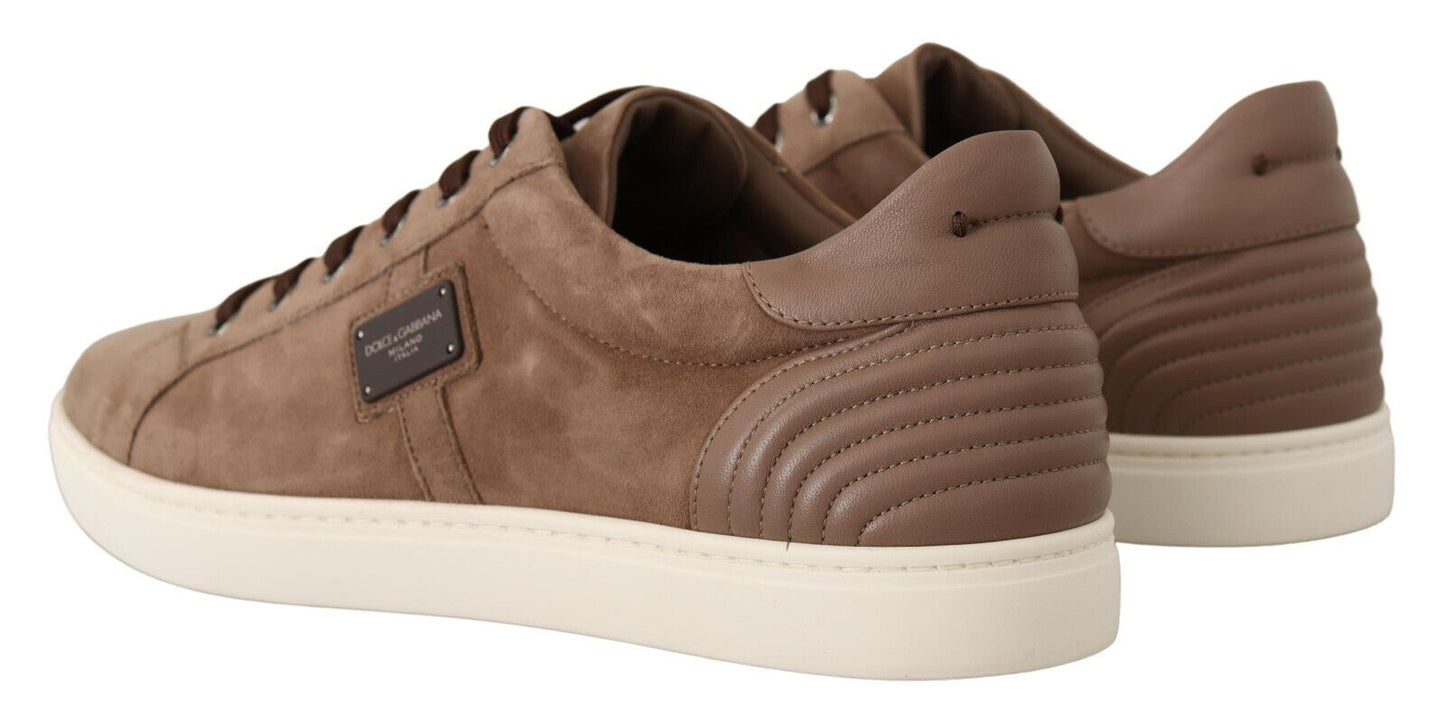 Dolce & Gabbana Elegant Brown Leather Sneakers for Men