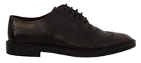 Dolce & Gabbana Elegant Purple Leather Derby Formal Shoes