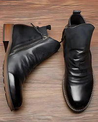 Leonardo™ | Leather Ankle Boots with Side Zipper