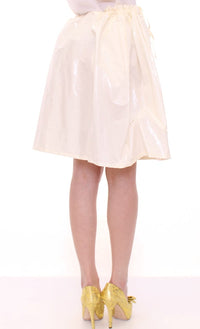 Licia Florio Elegant White Tie-Waist Skirt