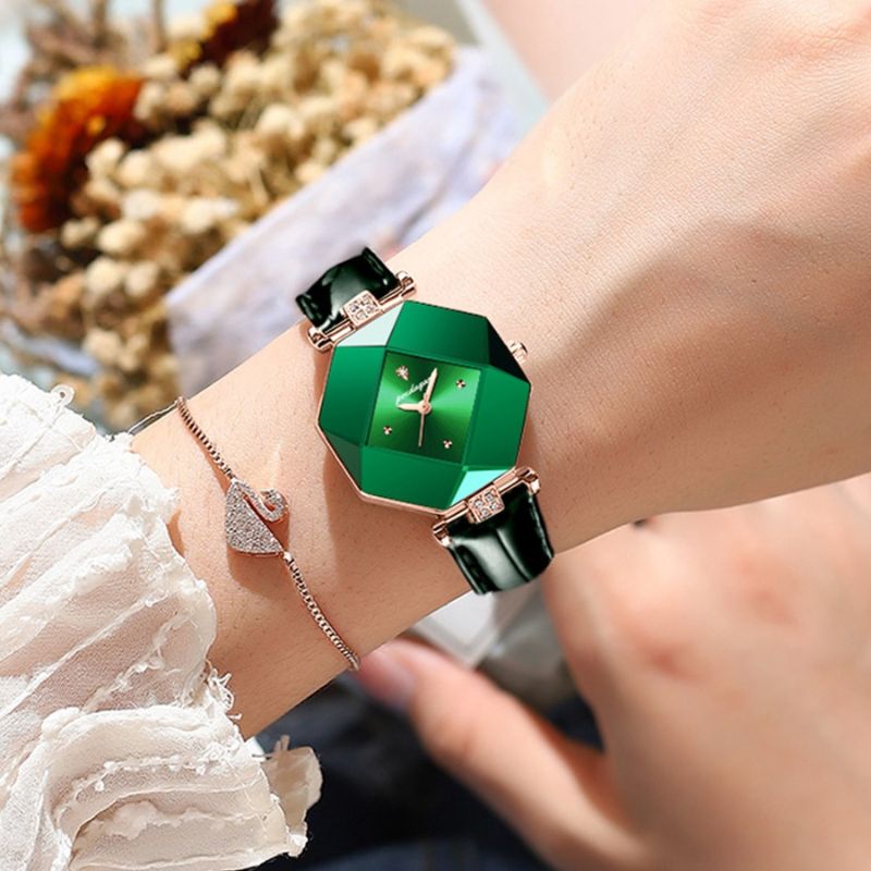 Emerald Luxe Diamond Quartz Watch