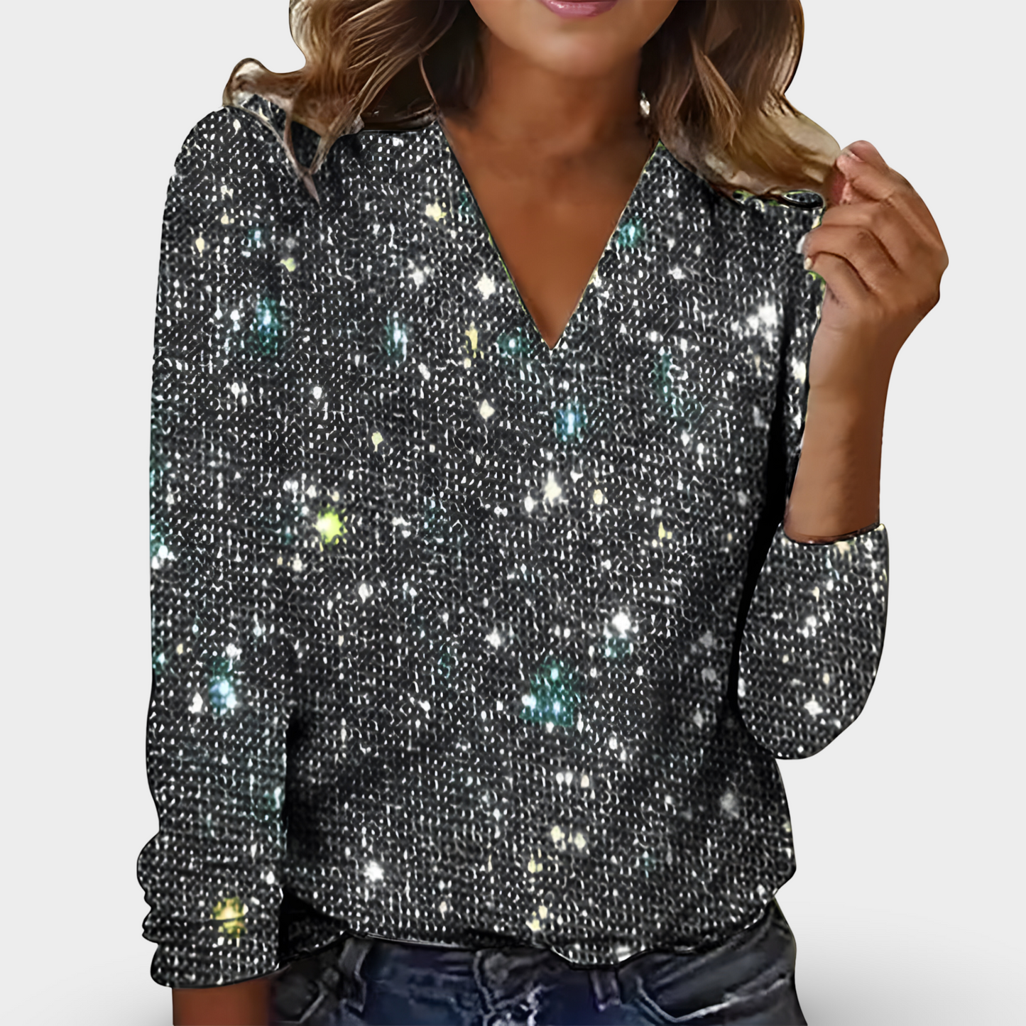 Annie | V-Neck Diamond Blouse