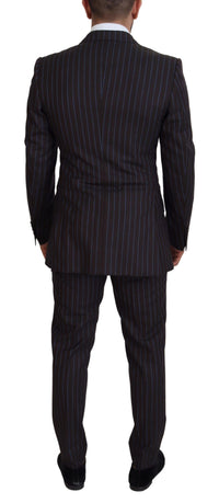 Dolce & Gabbana Elegant Black Striped Virgin Wool Suit