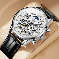 Elite Automatic Mechanical Watch with Leather Strap - Retail Flare