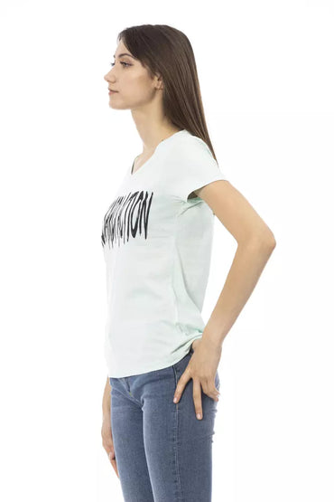 Trussardi Action Light Blue Cotton Women T-Shirt