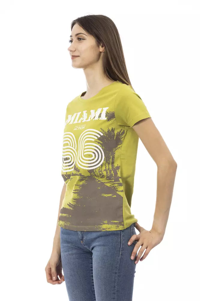 Trussardi Action Green Cotton Women T-Shirt