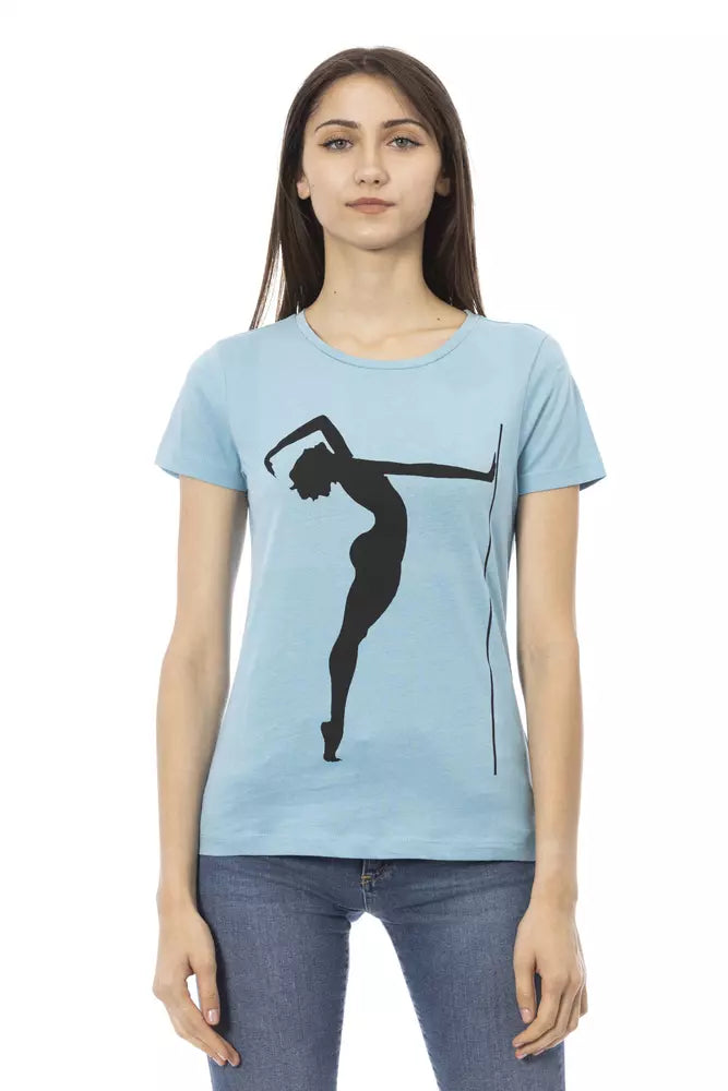 Trussardi Action Light Blue Cotton Women T-Shirt