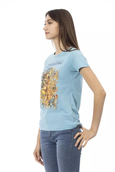 Trussardi Action Light Blue Cotton Women T-Shirt