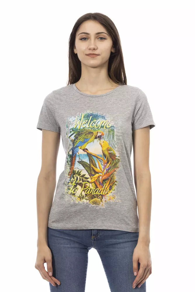 Trussardi Action Gray Cotton Women T-Shirt