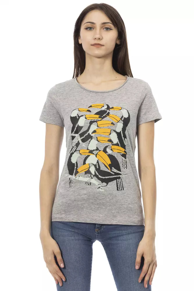 Trussardi Action Gray Cotton Women T-Shirt