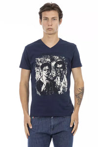 Trussardi Action Blue Cotton Men T-Shirt