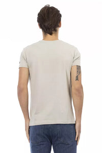 Trussardi Action Beige Cotton Men T-Shirt