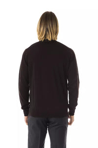 Uominitaliani Brown Merino Wool Men Sweater