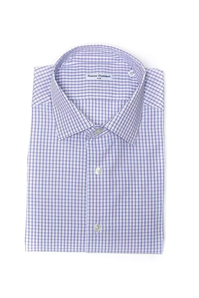 Robert Friedman Burgundy Cotton Men Shirt