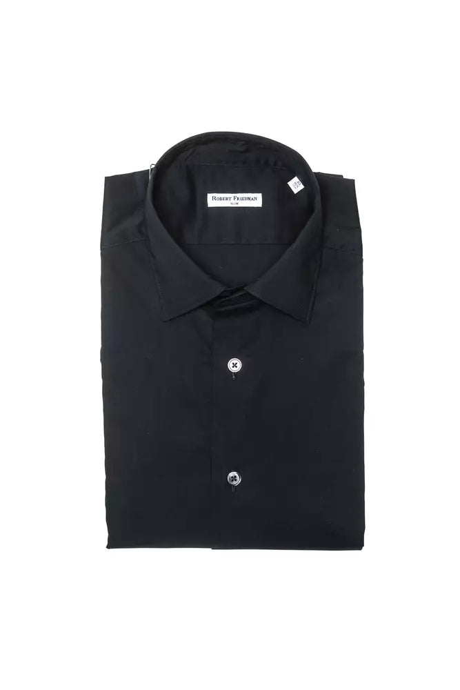 Robert Friedman Black Cotton Men's Shirt