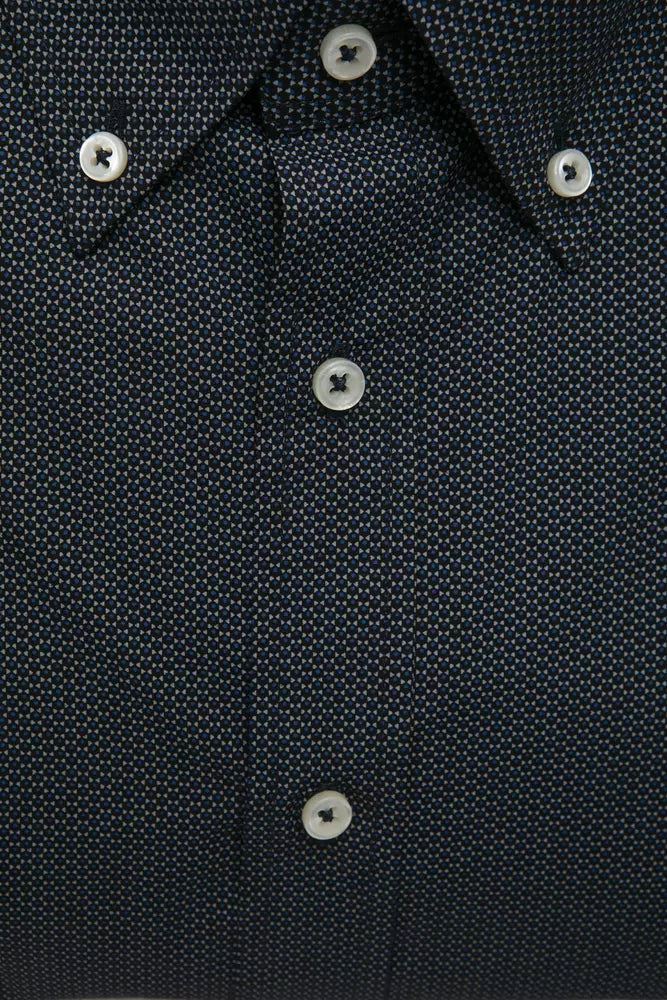 Robert Friedman Black Cotton Men Shirt