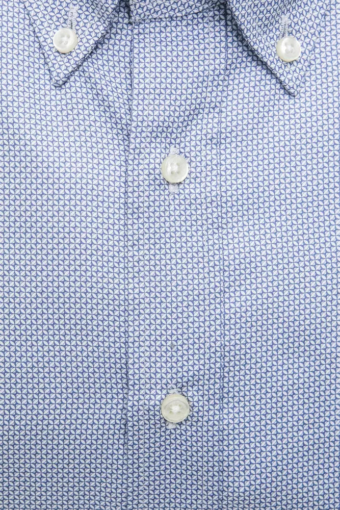 Robert Friedman Light Blue Cotton Men Shirt