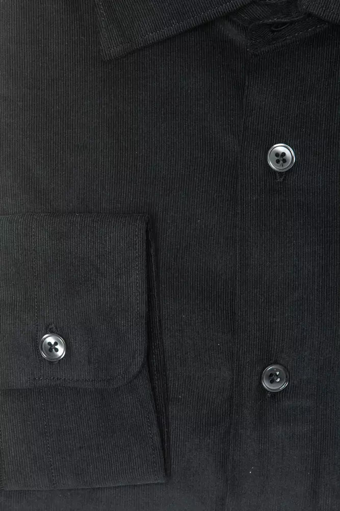 Robert Friedman Black Cotton Men's Shirt