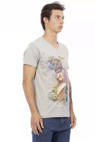 Trussardi Action "Gray Cotton Men T-Shirt"