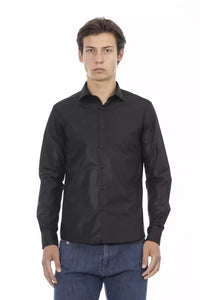 Baldinini Trend Black Polyester Mens Shirt