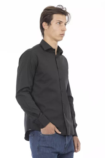 Baldinini Trend Gray Cotton Men Shirt