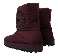 Dolce & Gabbana Elegant Bordeaux Mid Calf Boots