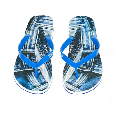 Just Cavalli Light Blue PVC Men Sandal