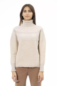 Alpha Studio Beige Wool Women Sweater