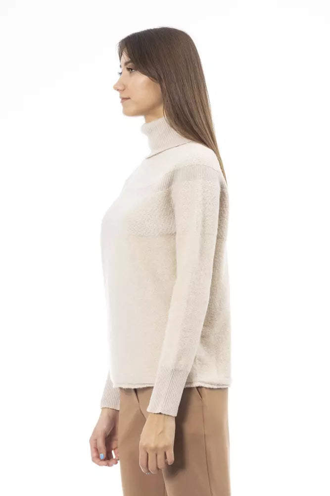 Alpha Studio Beige Wool Women Sweater