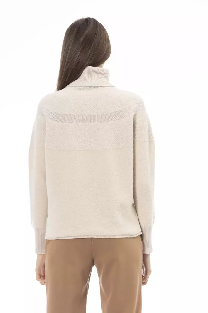 Alpha Studio Beige Wool Women Sweater