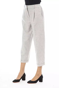 Alpha Studio Gray Wool Women Pants