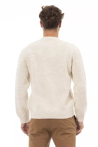 Alpha Studio Beige Alpaca Men Sweater