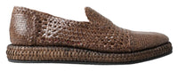 Dolce & Gabbana Elegant Leather Slipper Loafers in Brown