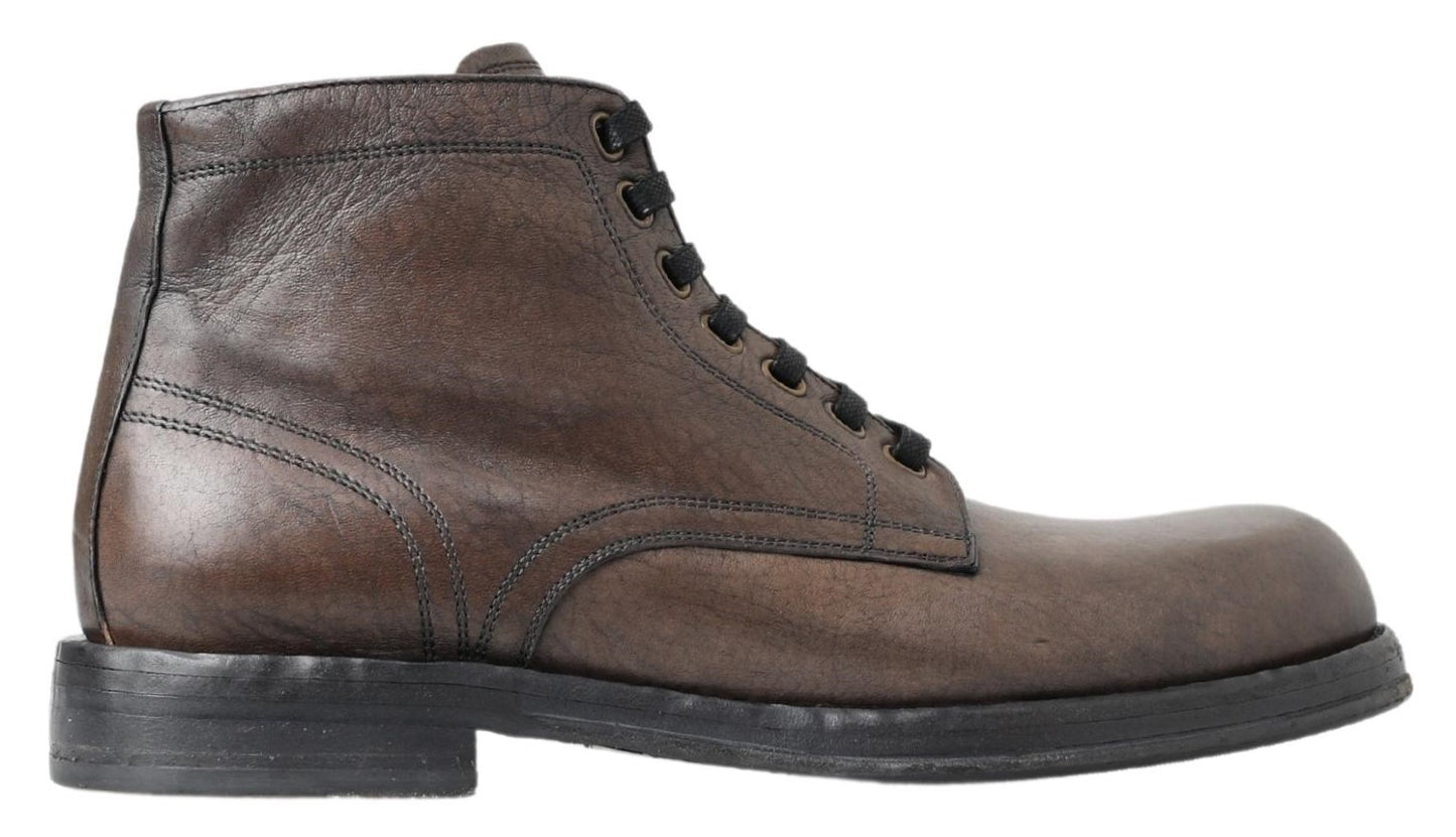 Dolce & Gabbana Elegant Horse Leather Lace-Up Boots