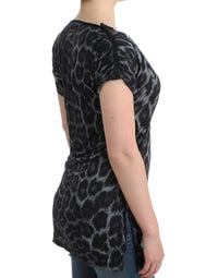 Cavalli Sultry Leopard V-Neck Modal Top