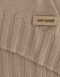 Cavalli Elegant Beige Knitted Crew Neck Sweater