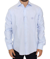 Cavalli Elegant Light Blue Italian Cotton Shirt