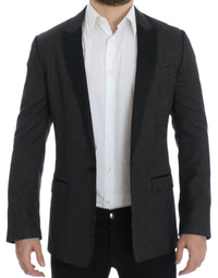 Dolce & Gabbana Elegant Black Polka Dotted Slim Fit Blazer